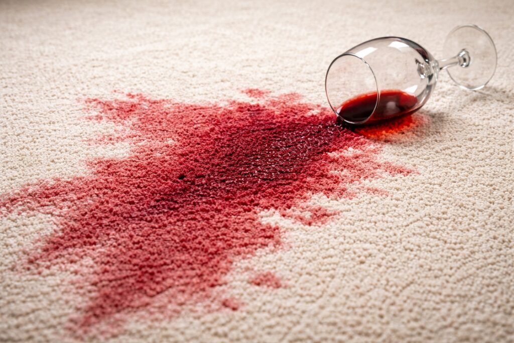 red wine stain on carpet